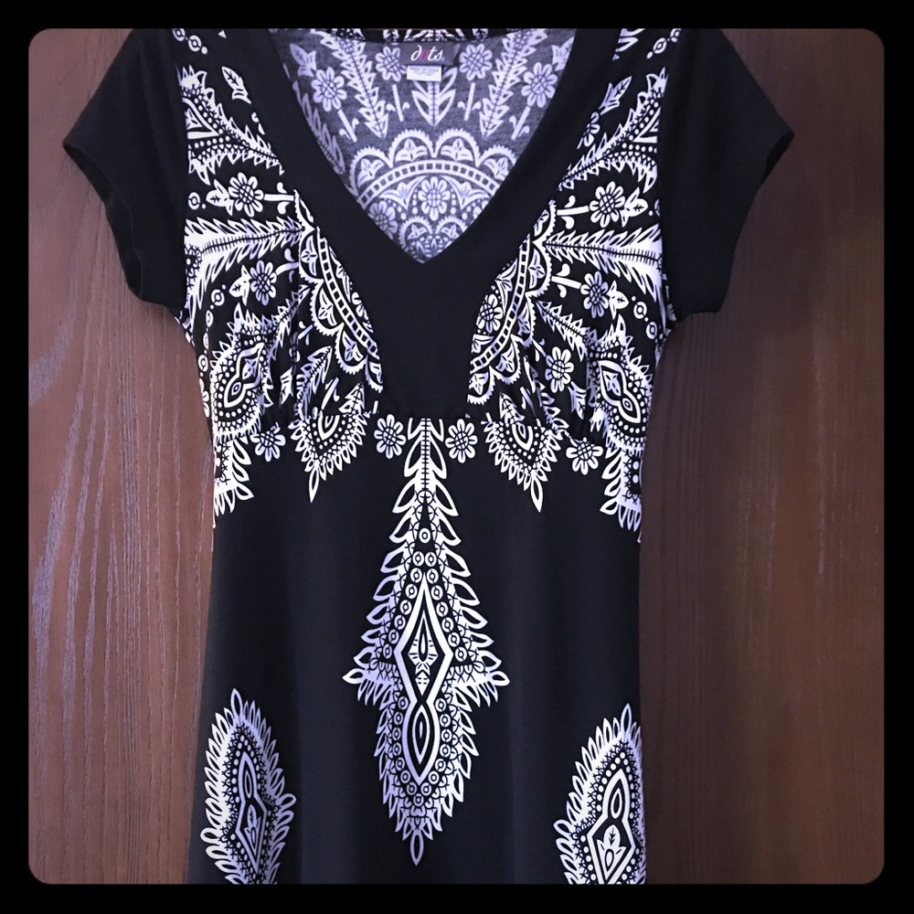 Patterned Black Dress